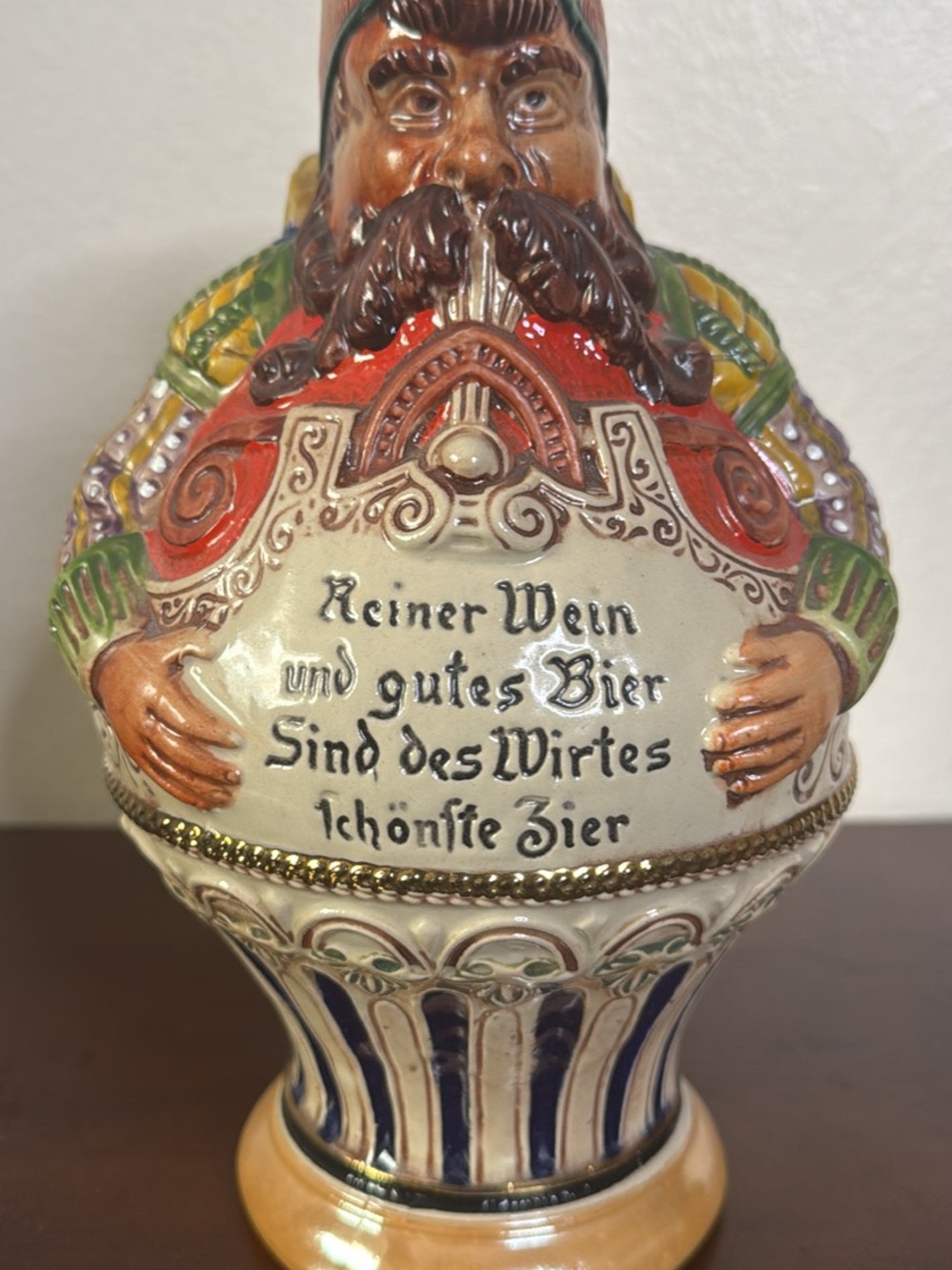 Ceramic German Stein Figurine - Multi-Color Decorative Home Art